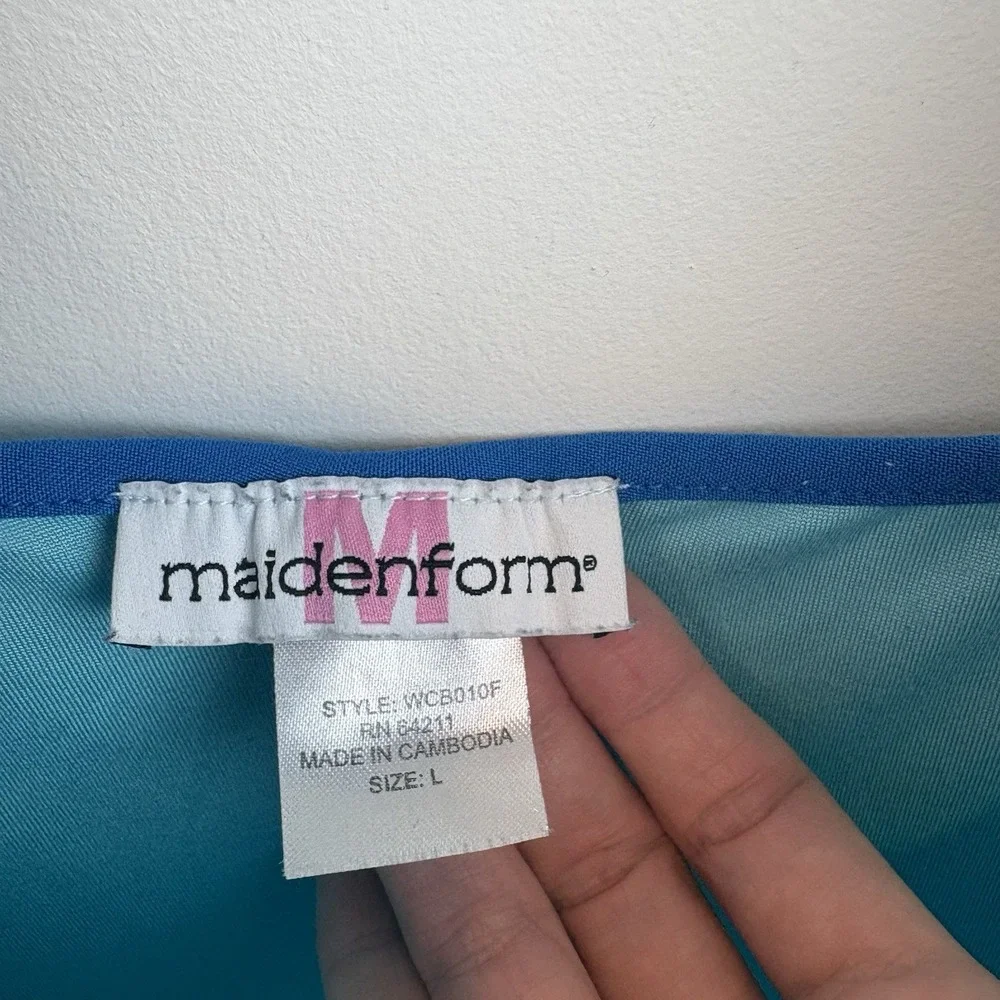 Y2K‎ Maidenform Colorblock Blue Green Dress Slip Babydoll Size Large